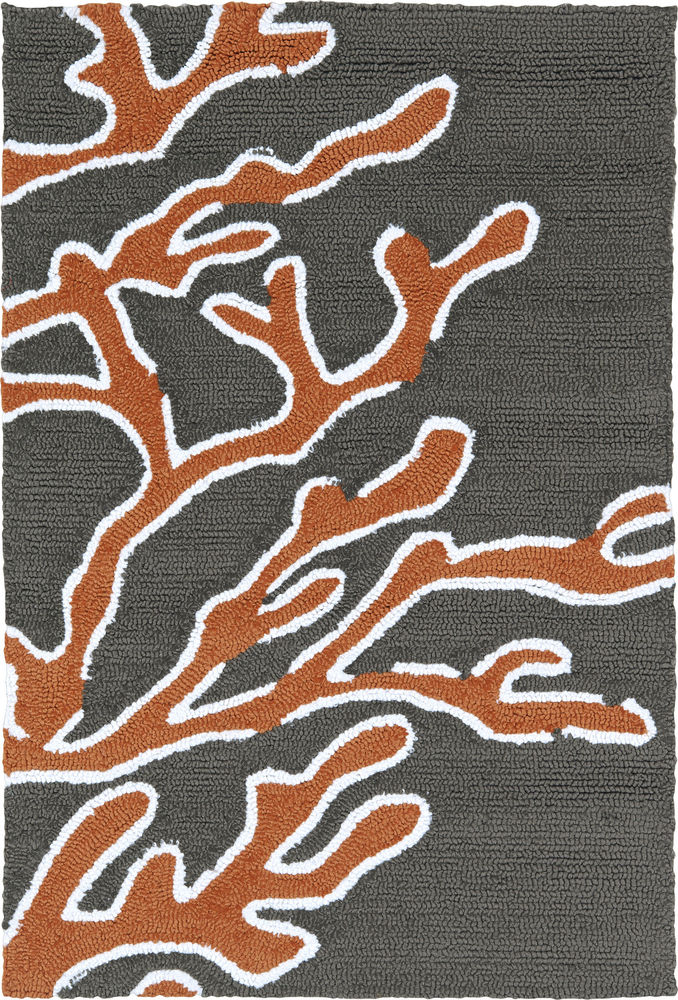 Modern Loom Matira Brown Outdoor Floral Contemporary Rug