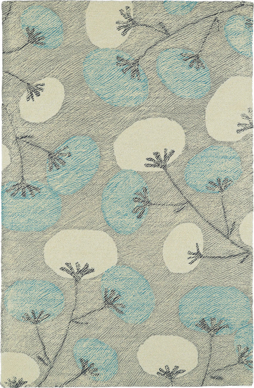 Modern Loom Montage Hand Tufted Grey Floral Contemporary Rug